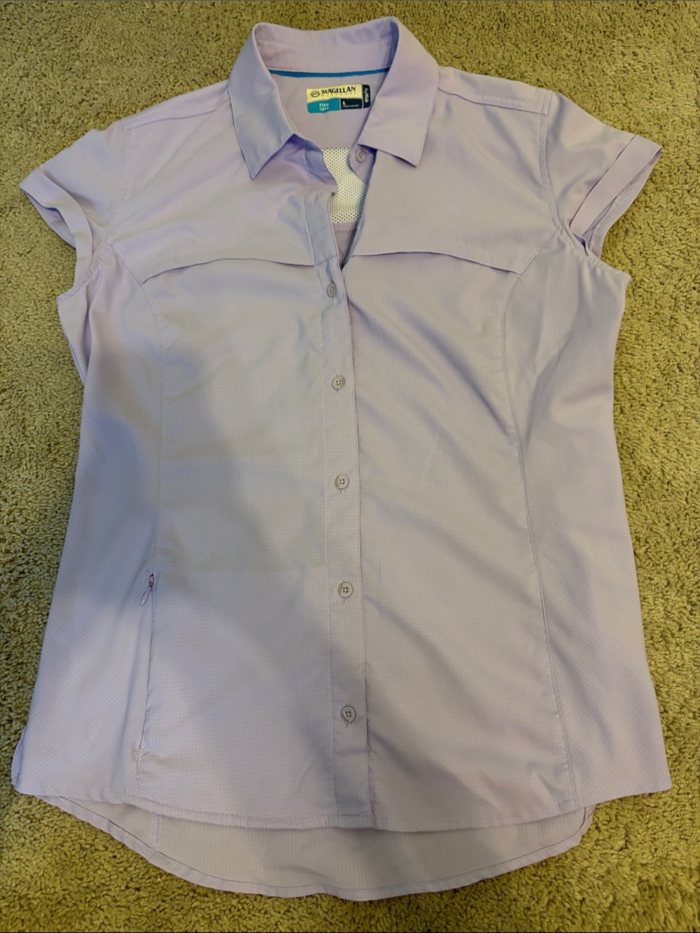 Magellan Outdoors Women’s Lilac Button-Front Short Sleeve Shirt
